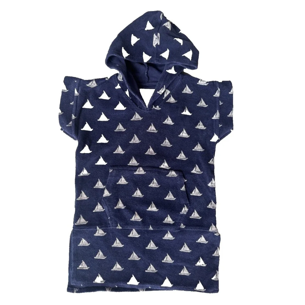 Monica + Andy Organic Cotton Navy Toddler Swim Coverup Robe Sz 2-3T Darling!